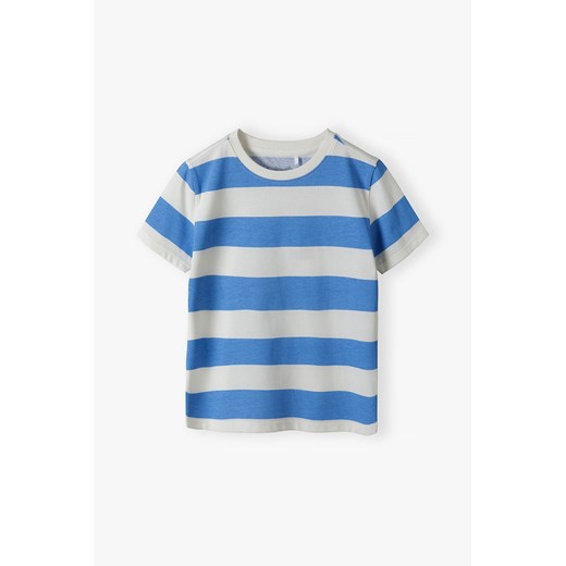 Bluzka z krótkim rękawem - niebiesko-białe paski - 5.10.15. ze sklepu 5.10.15 w kategorii T-shirty chłopięce - zdjęcie 172002763