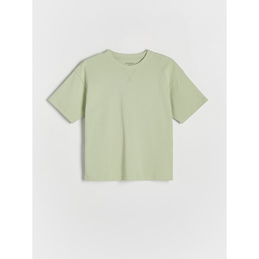 Reserved - Bawełniany t-shirt oversize - jasnozielony ze sklepu Reserved w kategorii T-shirty chłopięce - zdjęcie 172003530