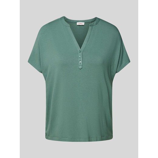 T-shirt z kołnierzem z lamówką ze sklepu Peek&Cloppenburg  w kategorii Bluzki damskie - zdjęcie 172005430