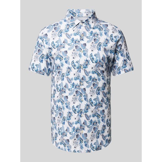 Koszula biznesowa o kroju slim fit ze wzorem na całej powierzchni ze sklepu Peek&Cloppenburg  w kategorii Koszule męskie - zdjęcie 172005602
