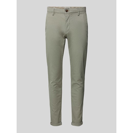 Spodnie o kroju slim fit z fakturowanym wzorem model ‘MARCO’ ze sklepu Peek&Cloppenburg  w kategorii Spodnie męskie - zdjęcie 172005682