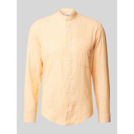 Koszula lniana o kroju slim fit z tkanym wzorem ze sklepu Peek&Cloppenburg  w kategorii Koszule męskie - zdjęcie 172005770