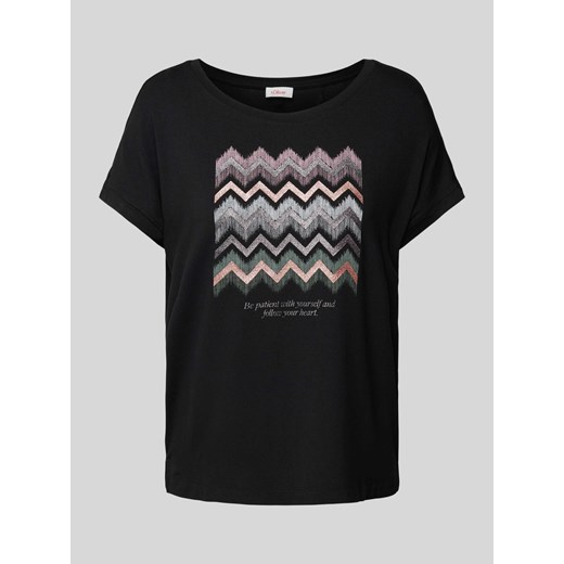 T-shirt z nadrukiem z motywem i napisem ze sklepu Peek&Cloppenburg  w kategorii Bluzki damskie - zdjęcie 172005843
