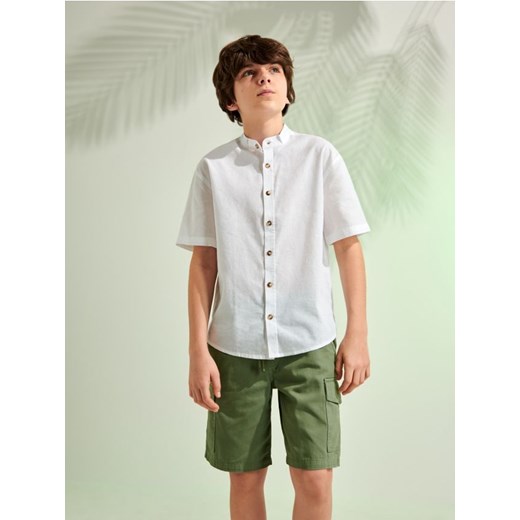 Sinsay - Koszula z lnem - biały ze sklepu Sinsay w kategorii Koszule chłopięce - zdjęcie 172007972