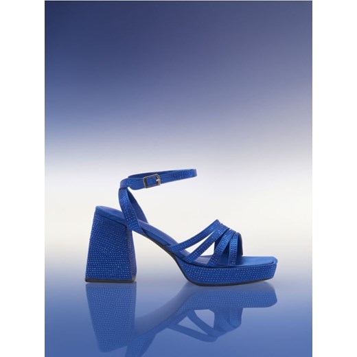 Sinsay - Sandały na obcasie - niebieski ze sklepu Sinsay w kategorii Sandały damskie - zdjęcie 172008011