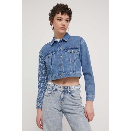 Karl Lagerfeld Jeans kurtka jeansowa damska kolor niebieski przejściowa ze sklepu ANSWEAR.com w kategorii Kurtki damskie - zdjęcie 172009674