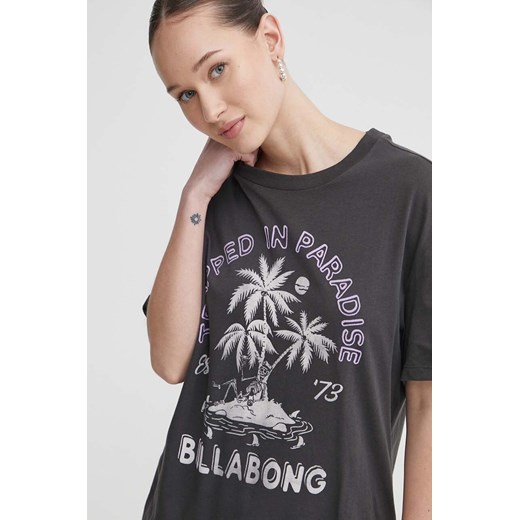 Billabong t-shirt bawełniany damski kolor szary EBJZT00255 ze sklepu ANSWEAR.com w kategorii Bluzki damskie - zdjęcie 172010222