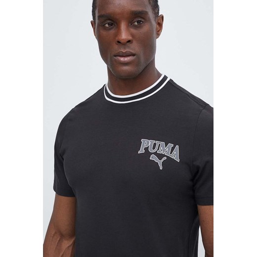 Puma t-shirt bawełniany SQUAD męski kolor czarny z nadrukiem 678968 ze sklepu ANSWEAR.com w kategorii T-shirty męskie - zdjęcie 172010454