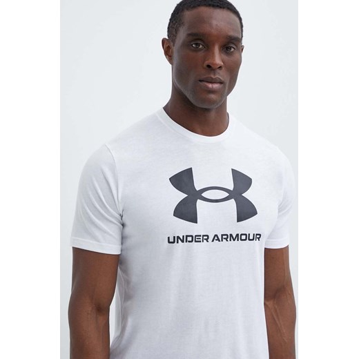 Under Armour t-shirt męski kolor biały z nadrukiem ze sklepu ANSWEAR.com w kategorii T-shirty męskie - zdjęcie 172010521