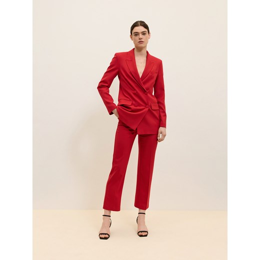 Reserved - Spodnie cygaretki w kant - czerwony ze sklepu Reserved w kategorii Spodnie damskie - zdjęcie 172011394
