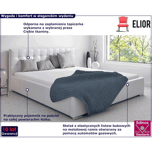 Łóżko tapicerowane 160x200 Vesper 2X - 44 kolory Elior One Size Edinos.pl