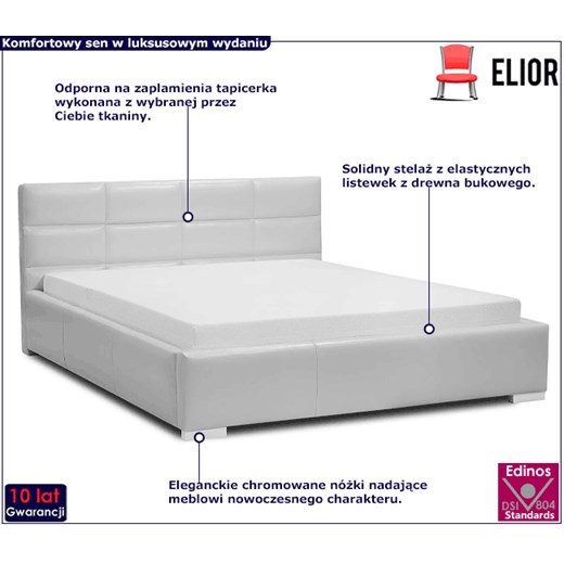 Tapicerowane łóżko Lostar 2X 200x200 - 44 kolory Elior One Size Edinos.pl
