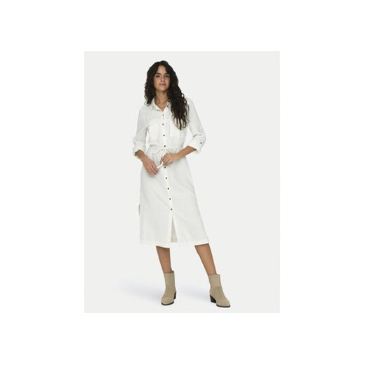 ONLY Sukienka koszulowa Caro 15278720 Biały Relaxed Fit ze sklepu MODIVO w kategorii Sukienki - zdjęcie 172020184