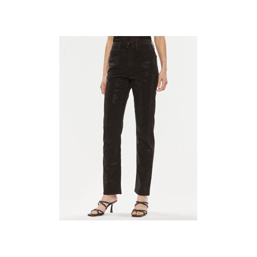 Guess Spodnie materiałowe Girly W4RA16 WFXDA Czarny Regular Fit ze sklepu MODIVO w kategorii Spodnie damskie - zdjęcie 172020333