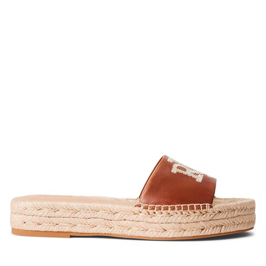 Espadryle Lauren Ralph Lauren 802935847001 Brązowy ze sklepu eobuwie.pl w kategorii Klapki damskie - zdjęcie 172020682