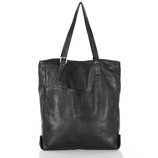 Miękka torba typu shopper z kieszeniami - MARCO MAZZINI - czarny ze sklepu Verostilo w kategorii Torby Shopper bag - zdjęcie 172021044
