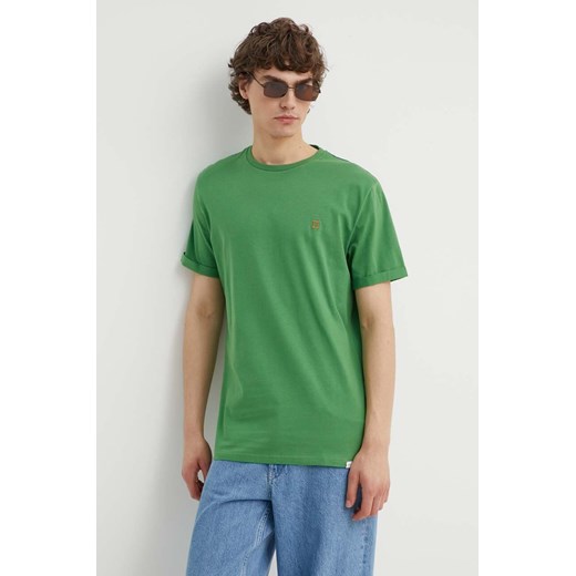 Les Deux t-shirt bawełniany kolor zielony gładki ze sklepu ANSWEAR.com w kategorii T-shirty męskie - zdjęcie 172021222