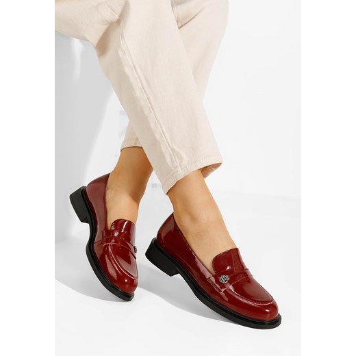 Bordowe loafers damskie Grapila Zapatos 39 promocyjna cena Zapatos