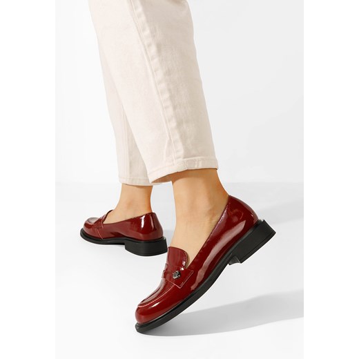 Bordowe loafers damskie Grapila Zapatos 36 promocyjna cena Zapatos