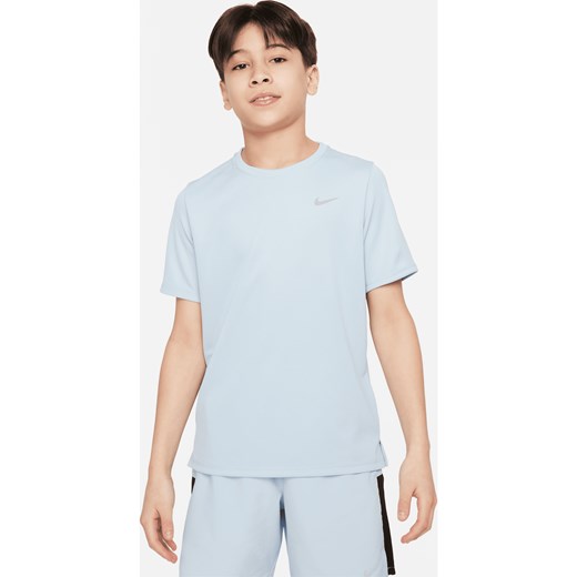Koszulka treningowa z krótkim rękawem dla dużych dzieci (chłopców) Nike Dri-FIT Miler - Niebieski ze sklepu Nike poland w kategorii T-shirty chłopięce - zdjęcie 172023774