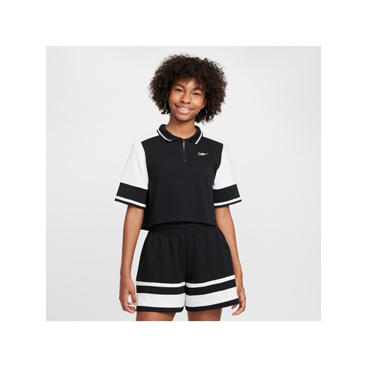 Dziewczęca krótka koszulka Nike Sportswear - Czerń ze sklepu Nike poland w kategorii T-shirty chłopięce - zdjęcie 172023780