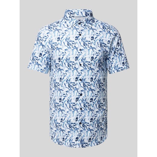 Koszula biznesowa o kroju slim fit ze wzorem na całej powierzchni ze sklepu Peek&Cloppenburg  w kategorii Koszule męskie - zdjęcie 172024070