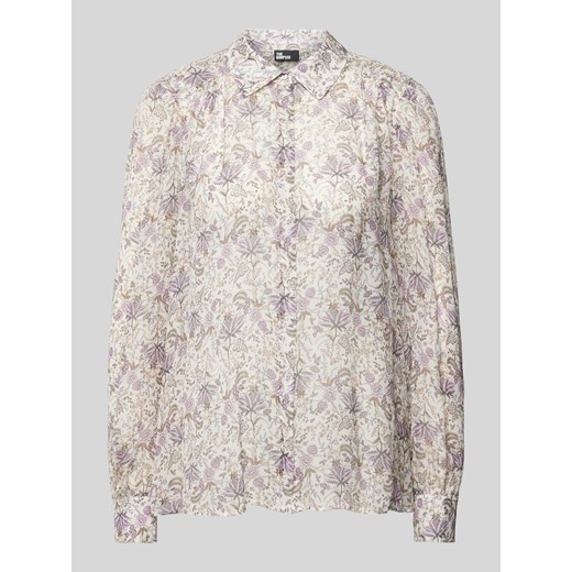 Bluzka z kwiatowym nadrukiem na całej powierzchni ze sklepu Peek&Cloppenburg  w kategorii Koszule damskie - zdjęcie 172024670