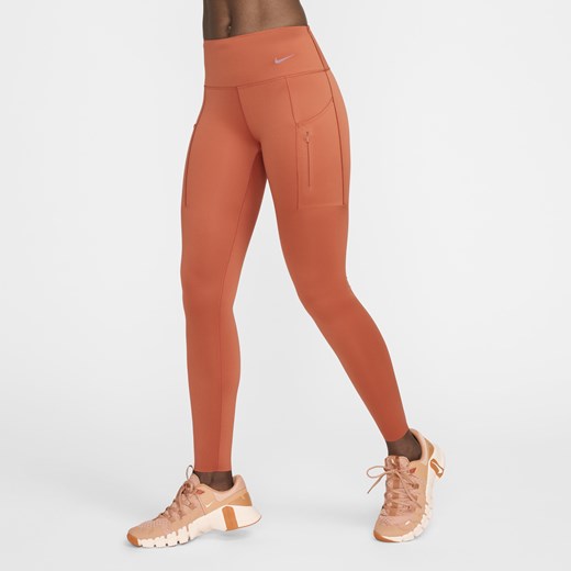 Damskie legginsy o pełnej długości ze średnim stanem i kieszeniami zapewniające Nike M (EU 40-42) Nike poland