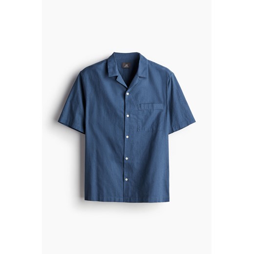 H & M - Koszula z domieszką lnu Regular Fit - Niebieski ze sklepu H&M w kategorii Koszule męskie - zdjęcie 172025144