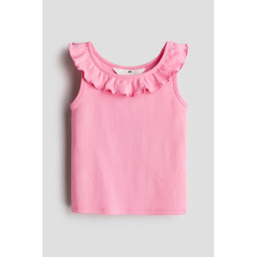 H & M - Top z falbanką - Różowy ze sklepu H&M w kategorii Bluzki dziewczęce - zdjęcie 172025212