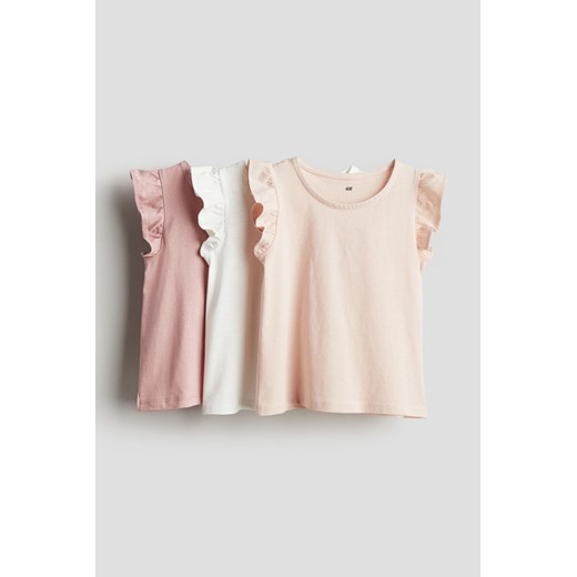 H & M - Top 3-pak - Różowy ze sklepu H&M w kategorii Bluzki dziewczęce - zdjęcie 172025271