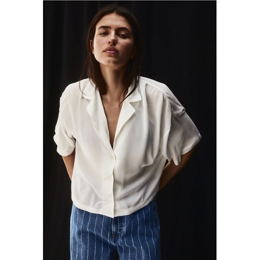 H & M - Koszula oversize z krótkim rękawem - Biały ze sklepu H&M w kategorii Koszule damskie - zdjęcie 172025281
