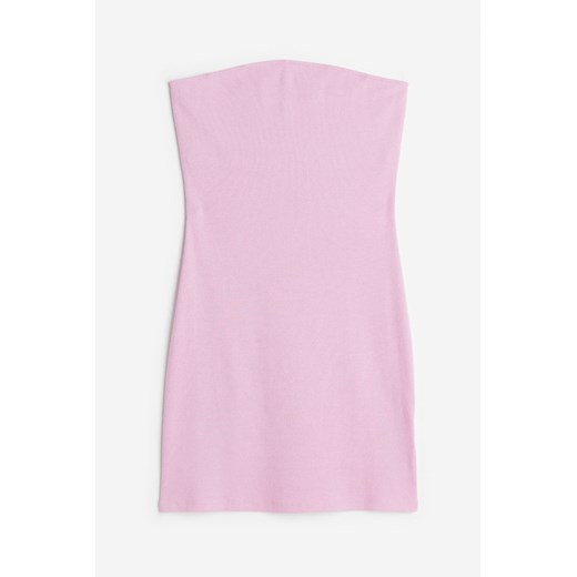 H & M - Sukienka bandeau w prążki - Różowy H & M M H&M