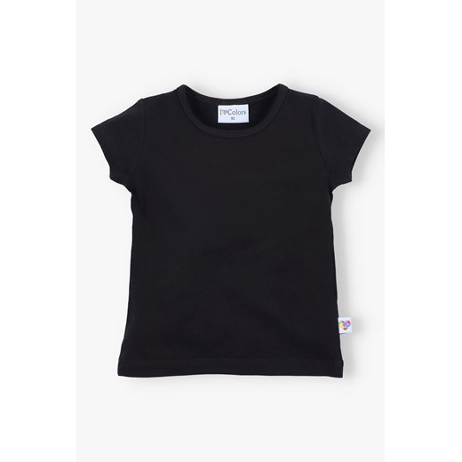 T-shirt dziewczęcy z krótkim rękawem - czarny - I Love Colors ze sklepu 5.10.15 w kategorii Bluzki dziewczęce - zdjęcie 172027751