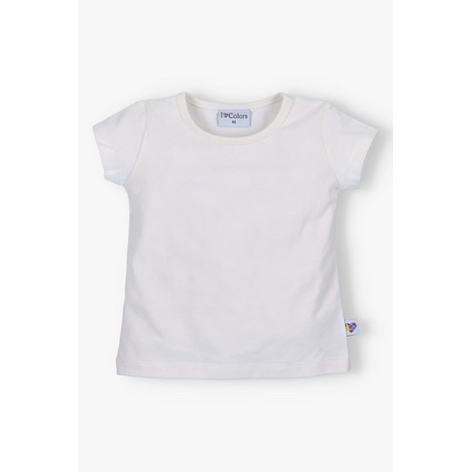 T-shirt dziewczęcy z krótkim rękawem - biały - I Love Colors ze sklepu 5.10.15 w kategorii Bluzki dziewczęce - zdjęcie 172027763