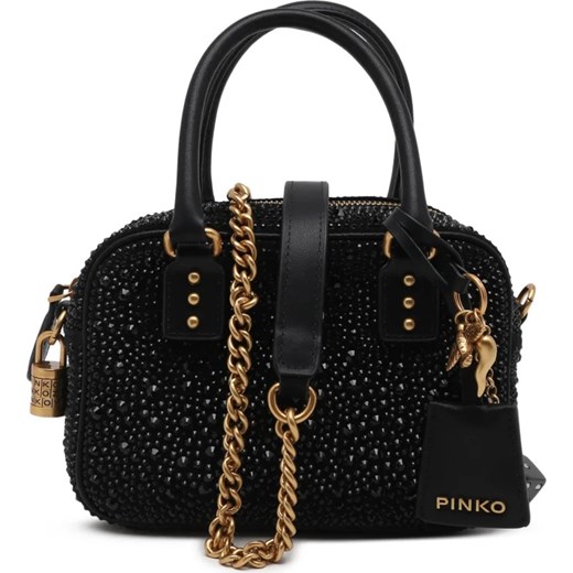 Pinko Skórzane torebka na ramię BOWLING BAG MINI CROSTA FULL Pinko Uniwersalny Gomez Fashion Store