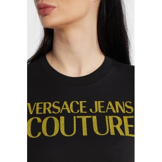 Bluzka damska Versace Jeans z krótkim rękawem z napisem 