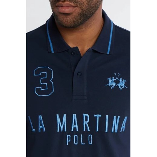 T-shirt męski La Martina z krótkim rękawem z napisami casual 