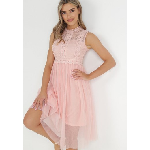 Różowa Sukienka Ortiz ze sklepu Born2be Odzież w kategorii Sukienki - zdjęcie 172030231