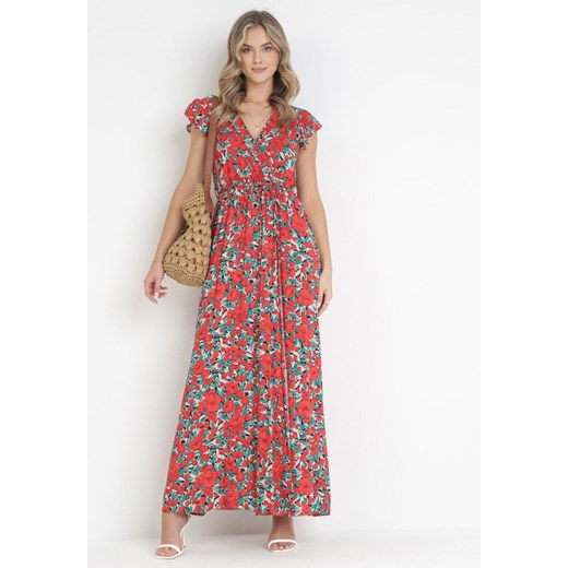 Czerwona Sukienka Metinise ze sklepu Born2be Odzież w kategorii Sukienki - zdjęcie 172030413