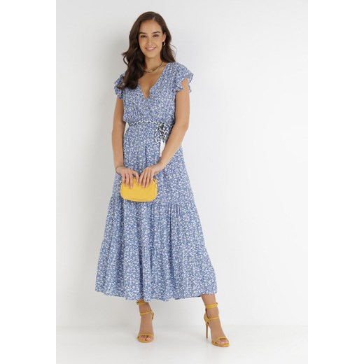 Niebieska Sukienka Cadulenn ze sklepu Born2be Odzież w kategorii Sukienki - zdjęcie 172030443