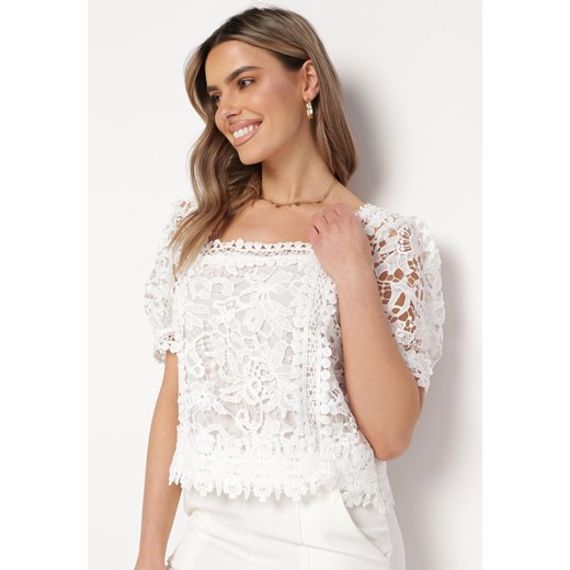 Biała Bluzka Amarhomene ze sklepu Born2be Odzież w kategorii Bluzki damskie - zdjęcie 172030703