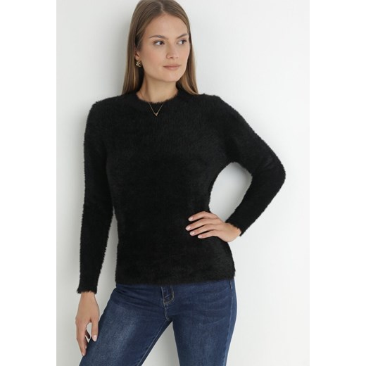 Czarny Sweter Wełniany Voma ze sklepu Born2be Odzież w kategorii Swetry damskie - zdjęcie 172031112