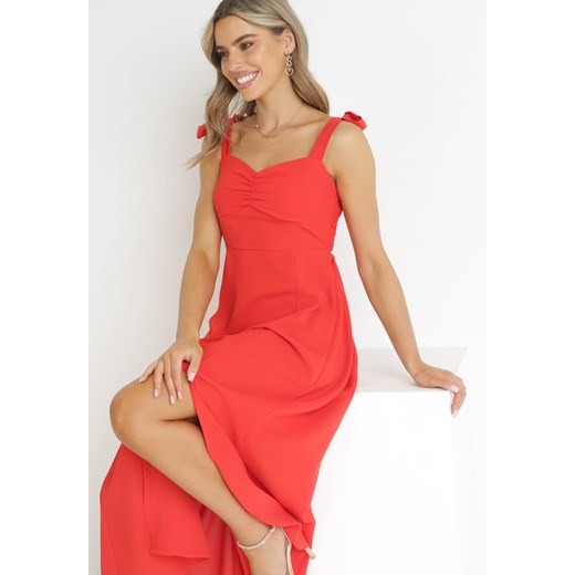 Czerwona Sukienka Kalora ze sklepu Born2be Odzież w kategorii Sukienki - zdjęcie 172032081