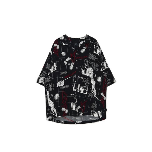 Cropp - Koszula z krótkim rękawem w stylu manga - czarny ze sklepu Cropp w kategorii T-shirty męskie - zdjęcie 172033573