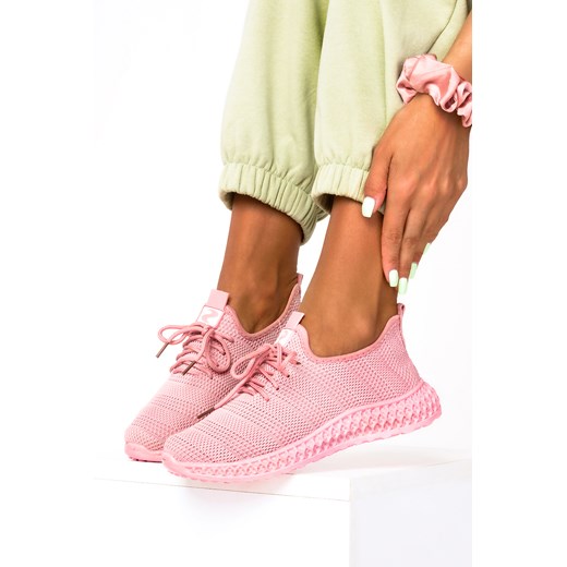 Różowe buty sportowe sznurowane Casu SJ2026-5 ze sklepu Casu.pl w kategorii Buty sportowe damskie - zdjęcie 172039204