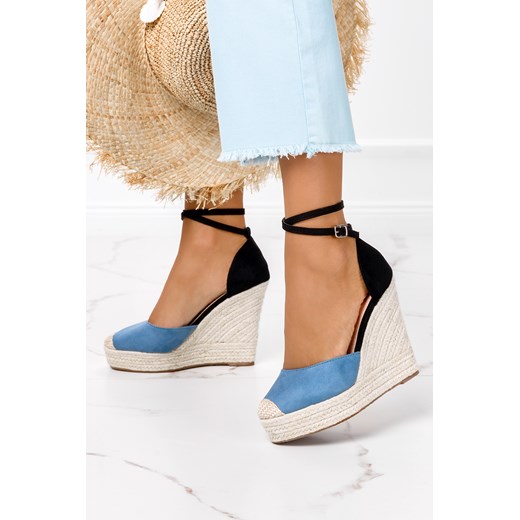 Niebieskie sandały espadryle na koturnie Casu N19-513 ze sklepu Casu.pl w kategorii Espadryle damskie - zdjęcie 172041204