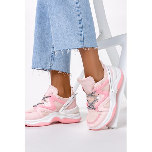 Różowe buty sportowe sneakersy sznurowane Casu 20G10/P ze sklepu Casu.pl w kategorii Buty sportowe damskie - zdjęcie 172041901