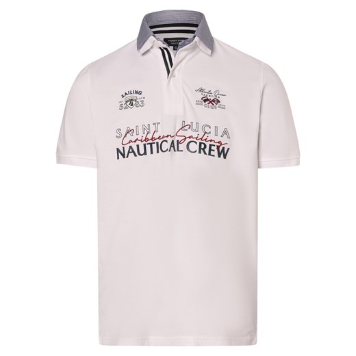 Andrew James Męska koszulka polo Mężczyźni Bawełna biały nadruk L vangraaf