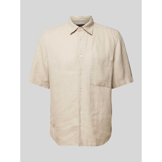 Koszula casualowa o kroju regular fit z lnu z kieszenią na piersi ze sklepu Peek&Cloppenburg  w kategorii Koszule męskie - zdjęcie 172048241